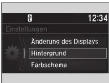 Einstellungen Änderung des Displays Hintergrund Farbschema