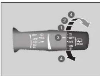 1 2 3 4 INT OFF PULL AUTO LO HI -CD -OFF -INT -ON -CD -REACH