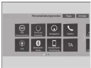 Personalisierungsmodus Tips Erdert Alle Anwendungen Personal Assistants Navigation Telephone FM Bluetooth Audio Smartphone-Verbindung TA