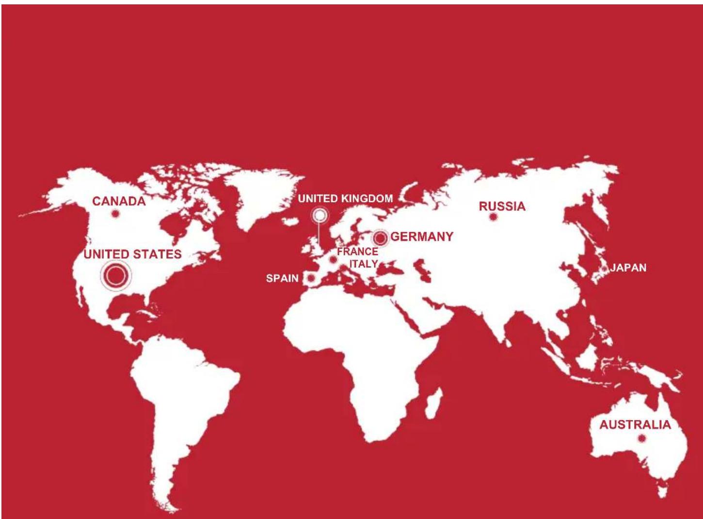 CANADA UNITED STATES UNITED KINGDOM GERMANY RUSSIA JAPAN AUSTRALIA SPAIN ITALY FRANCE UNITED STATES