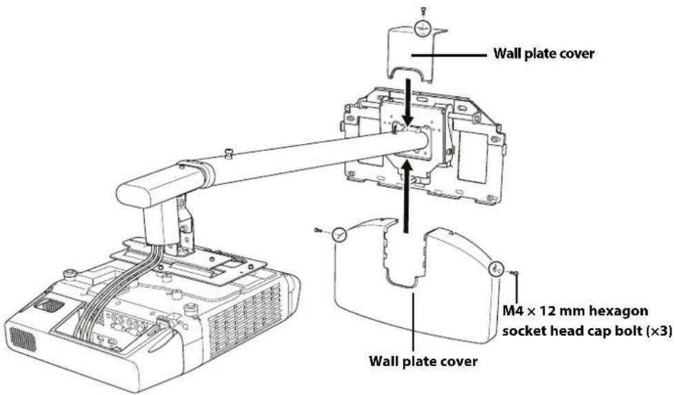 Wall plate cover M4 x 12 mm hexagon socket head cap bolt (x3) Wall plate cover