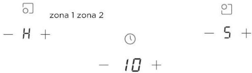 zona 1 zona 2 - H + ① - 5 + - 10 +