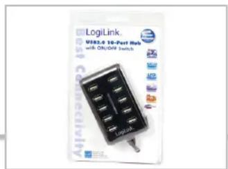 LogiLink. V883.0 10-Port Hub with Off/Off Switch