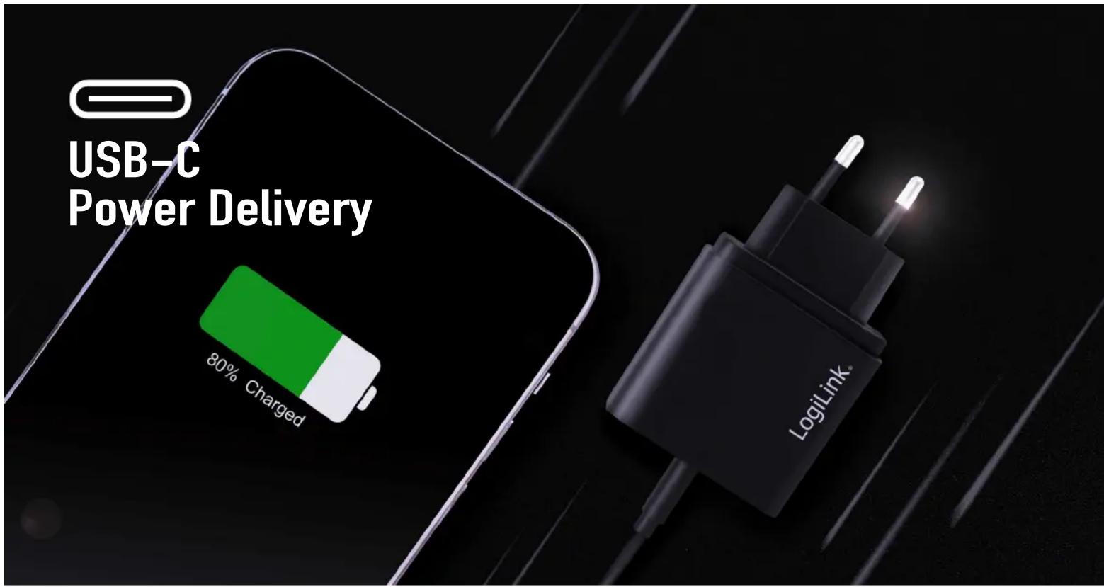 USB-C Power Delivery 80% Charged LogiLink®