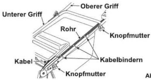 Unterer Griff Oberer Griff Rohr Knopfmutter Kabelbindern Kabel Knopfmutter