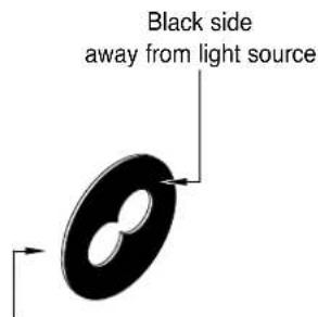 Black side away from light source