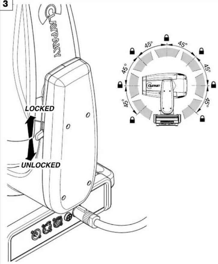 3 LAMPAY LOCKED UNLOCKED 45° 45° 45° 45° 45° 45° 45° 45°