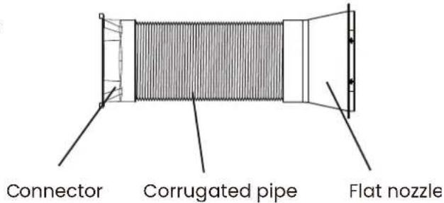 Connector Corrugated pipe Flat nozzle