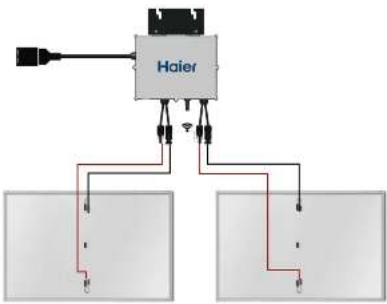 HAIER HMK1P-800D-FT420X2 - STEP 2. Connect the DC Cable with Micro Inverter - 1