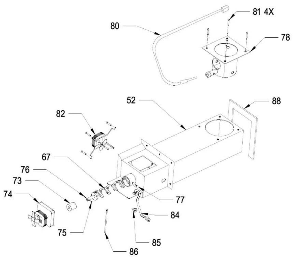 Technical diagram of an electronic device with numbered components and labeled parts