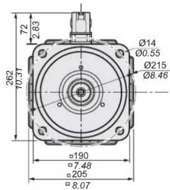 72 2.83 Ø14 Ø0.55 Ø215 Ø8.46 262 10.31 190 7.48 205 8.07