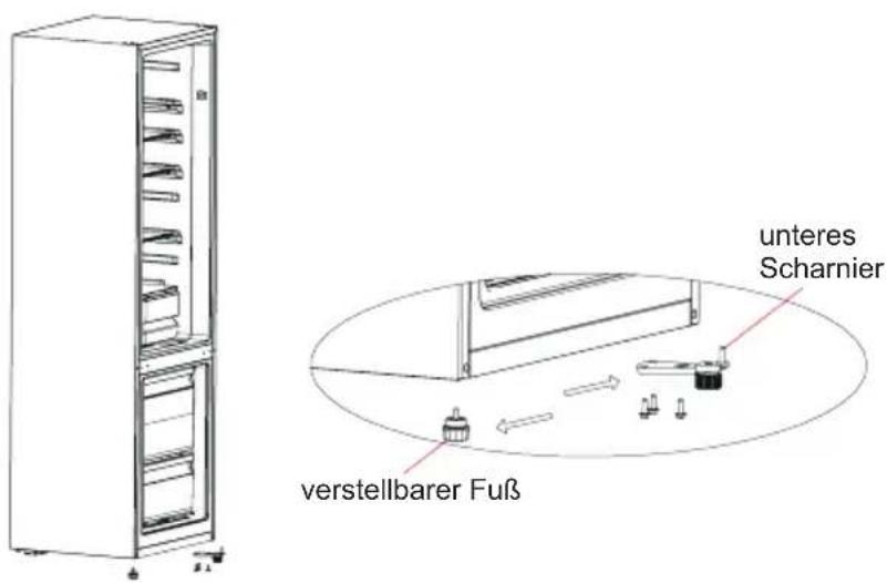 unteres Scharnier verstellbarer Fuß