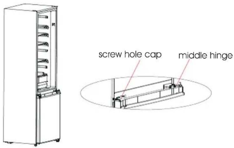 screw hole cap middle hinge
