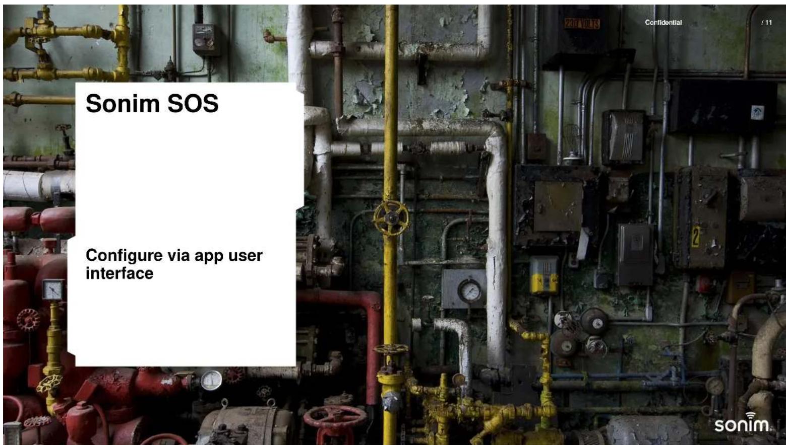 Sonim SOS Configure via app user interface