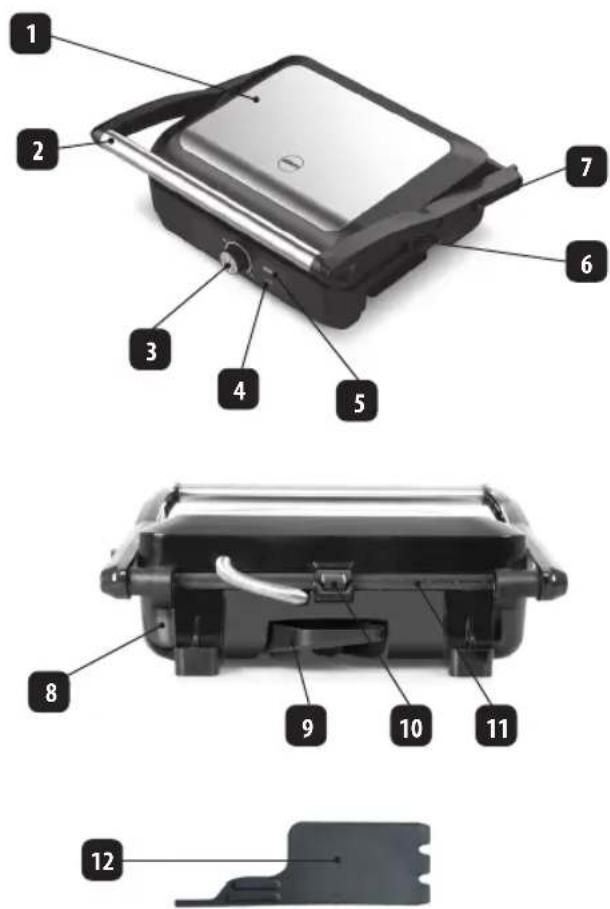 Exploded view diagram of a microwave oven with numbered parts for identification