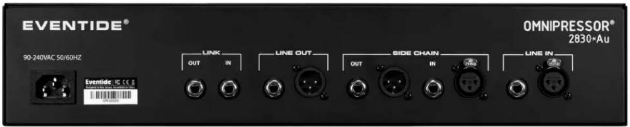 EVENTIDE® 90-240VAC 50/60HZ Eventide® CE OUT IN LINK LINE OUT SIDE CHAIN OUT IN ON:200000 OMNIPRESSOR® 2830*Au