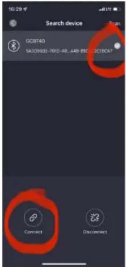 16:29 Search device GC8T40 5A3D9G05-7010-A8.A48-B10.CCTBCA? Connect Disconnect