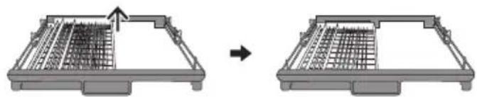 KKT Kolbe DW616VI - Adjusting the cutlery tray for increased space requirement in the upper basket - 3