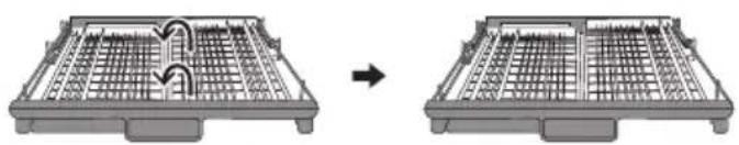 KKT Kolbe DW616VI - Adjusting the cutlery tray for increased space requirement in the upper basket - 1