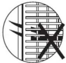 Symbolic image showing a circular frame with diagonal lines and a crossed-out X mark, possibly indicating a warning or rejection.
