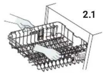 KKT Kolbe DW4505FS - Adjusting the cup rack on the upper basket - 3