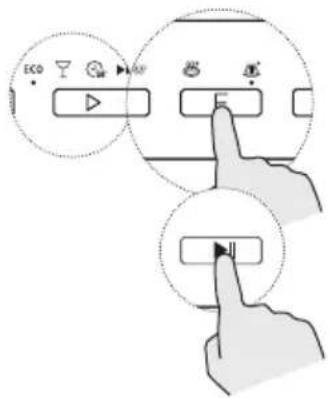 Diagram showing interface buttons with icons and labels, including 'ECO' and 'OK' functions