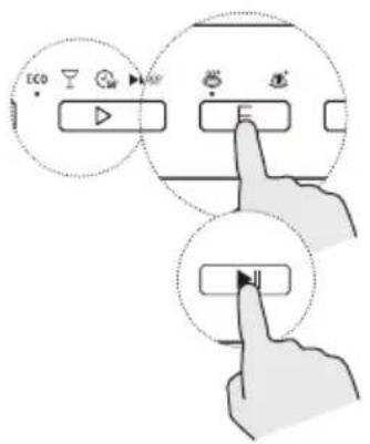 Diagram showing two finger-clicking buttons with icons and labels, illustrating ECO (Energy Change) interface control.