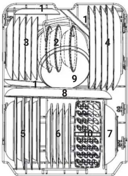 Technical diagram of a mechanical or electrical component with numbered parts for identification.