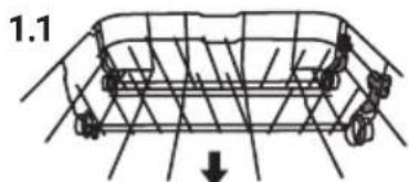 KKT Kolbe DW4504VI - Folding back the rack shelves in the lower basket - 1