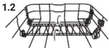KKT Kolbe DW4505ED - Folding back the rack shelves in the lower basket - 2