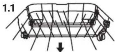 KKT Kolbe DW401W - Folding back the rack shelves in the lower basket - 1