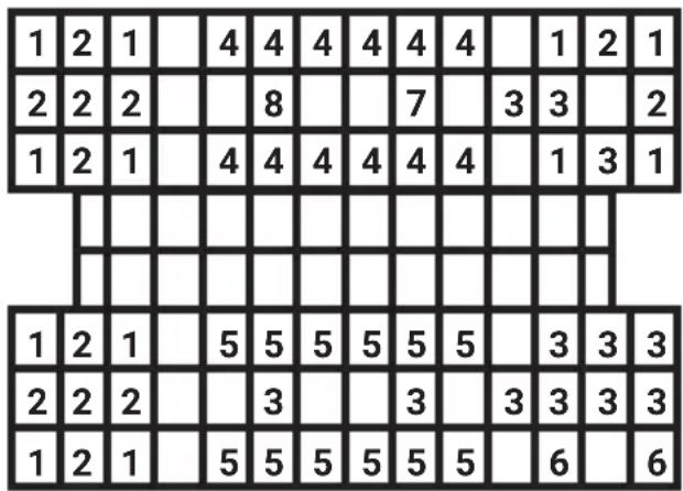 1 2 1 | 4 4 4 4 4 4 | 1 2 1 2 2 2 | 8 | 7 | 3 3 | 2 1 2 1 | 4 4 4 4 4 4 | 1 3 1 | | | | 1 2 1 | 5 5 5 5 5 5 | 3 3 3 2 2 2 | 3 | 3 | 3 3 3 1 2 1 | 5 5 5 5 5 5 | 6 | 6