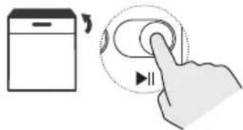 Diagram showing a device icon and a hand pressing a button with directional arrow, likely illustrating a UI or control mechanism.