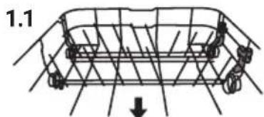 KKT Kolbe DW4504ED - Folding back the rack shelves in the lower basket - 1