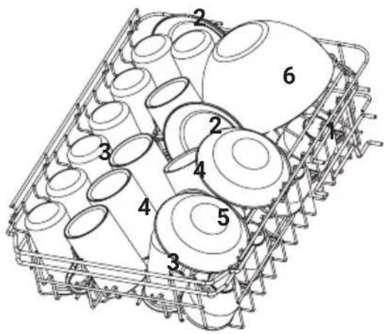 Technical diagram of a multi-tiered plastic crate with numbered compartments, likely for assembly or manufacturing documentation.