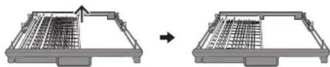 KKT Kolbe DW615VI - Adjusting the cutlery tray for increased space requirement in the upper basket - 3