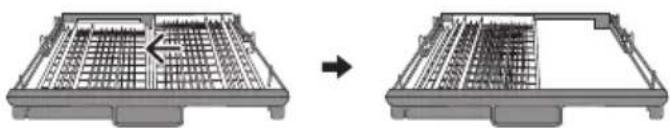 KKT Kolbe DW615VI - Adjusting the cutlery tray for increased space requirement in the upper basket - 2