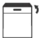 Diagram showing a hand pressing a device with 'ECO' and a battery icon, indicating scanning or access function.