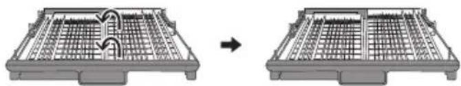 KKT Kolbe DW615VI - Adjusting the cutlery tray for increased space requirement in the upper basket - 1