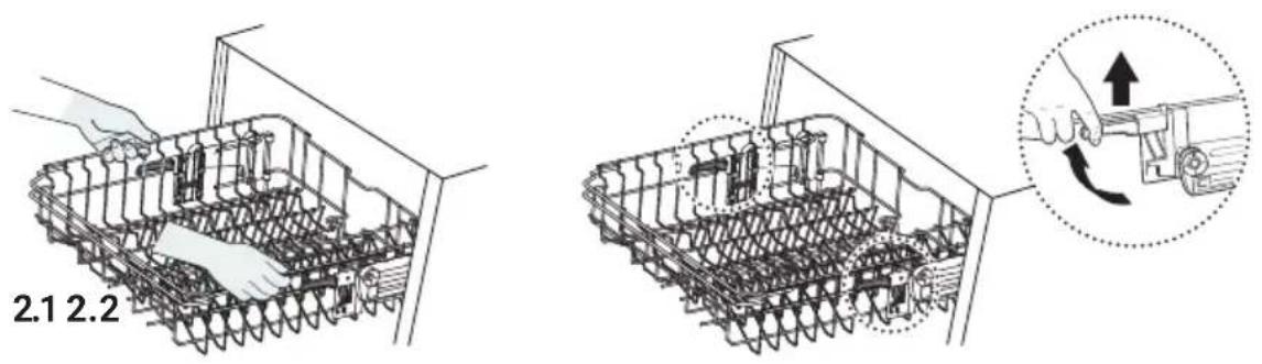 KKT Kolbe DW616FS - Height adjustment of the upper basket - 1