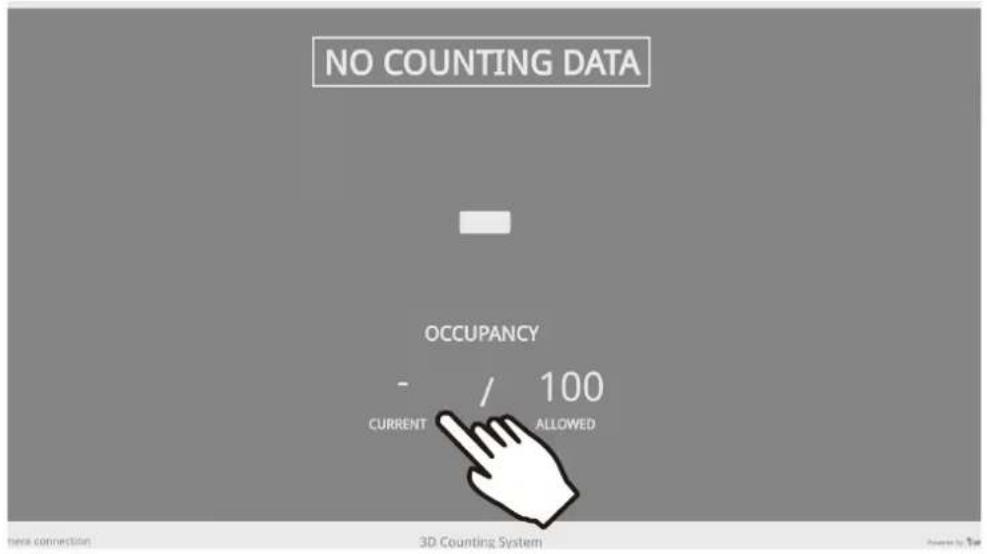 NO COUNTING DATA OCCUPANCY - / 100 CURRENT ALLOWED here connection: 3D Counting System