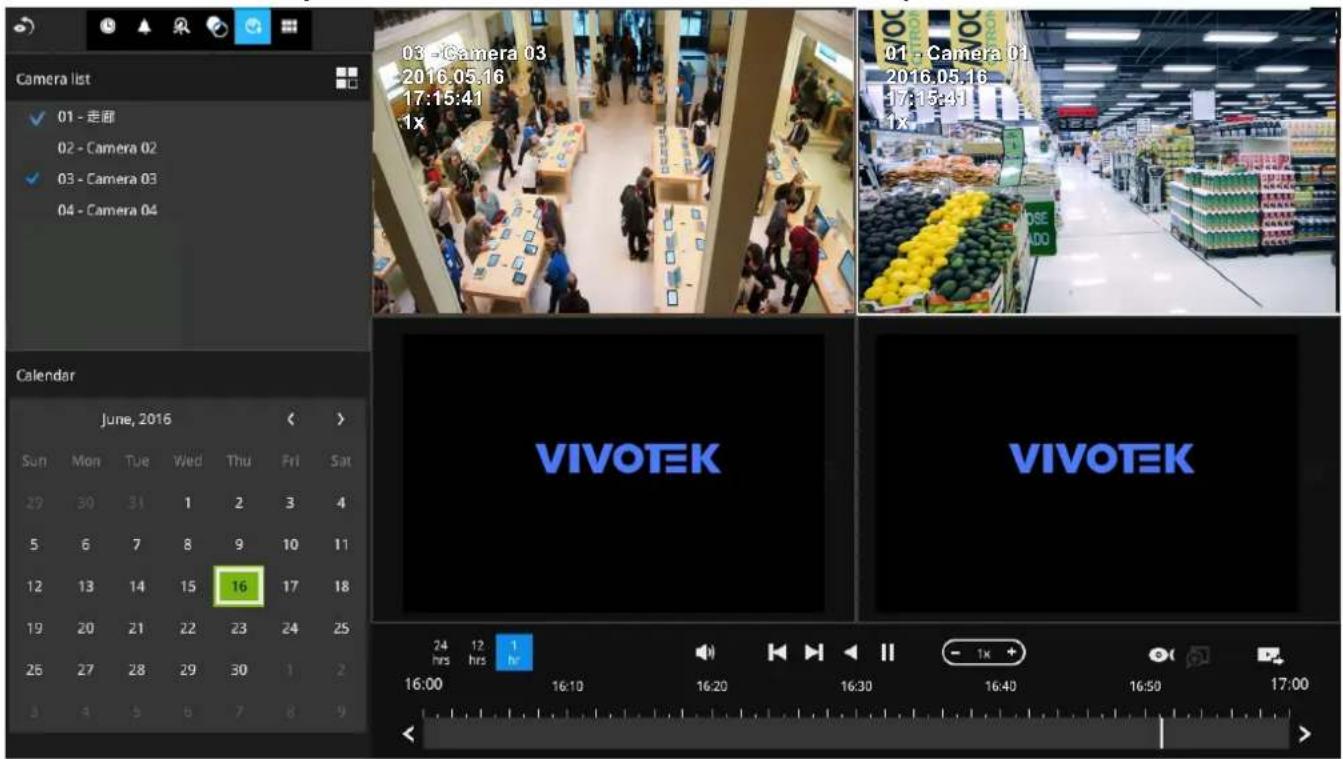 Camera list 01 - 走醒 02 - Camera 02 03 - Camera 03 04 - Camera 04 03 - Camera 03 2016.05.16 17:15:41 1x 01 - Camera 01 2016.05.16 17:15:41 1x Calendar June, 2016 Sun Mon Tue Wed Thu Fri Sat 29 30 31 1 2 3 4 5 6 7 8 9 10 11 12 13 14 15 16 17 18 19 20 21 22 23 24 25 26 27 28 29 30 1 2 3 4 5 6 7 8 9 VIVOTEK VIVOTEK 24 hrs 12 hrs 1 hr 16:00 16:10 16:20 16:30 16:40 16:50 17:00