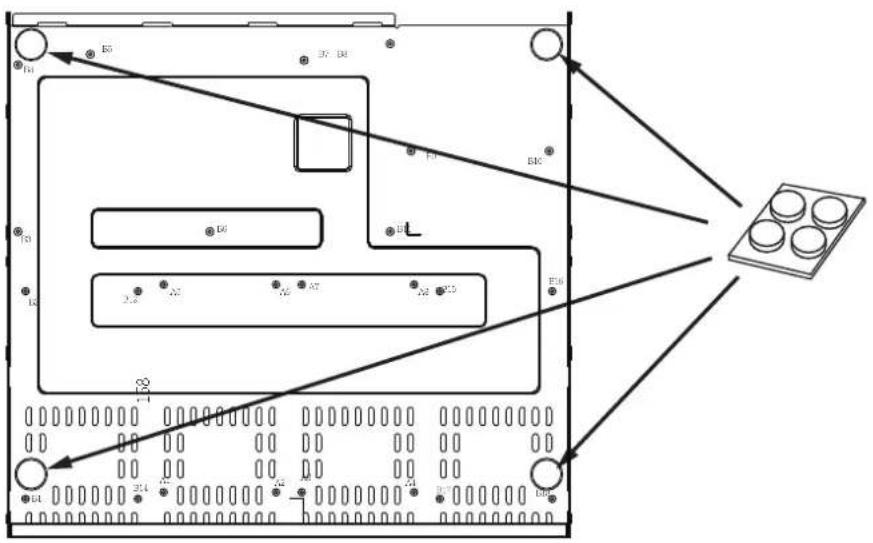 Technical diagram of an electronic device with labeled components and connections, including a 3D model inset.