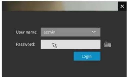 User name: admin Password: Login