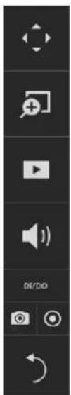 Vertical toolbar with icons for media playback, video, speaker, and refresh controls
