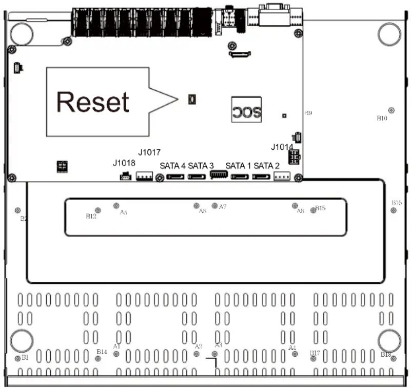 Reset J1017 J1018 SATA 4 SATA 3 SATA 1 SATA 2 B12 A5 A6 A7 A8 B15 B1 B14 A1 A2 A3 A4 B12 B13