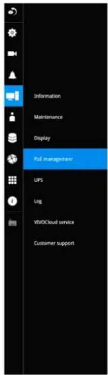 Information Maintenance Display Pul management UPS Log VIVOCloud service Customer support