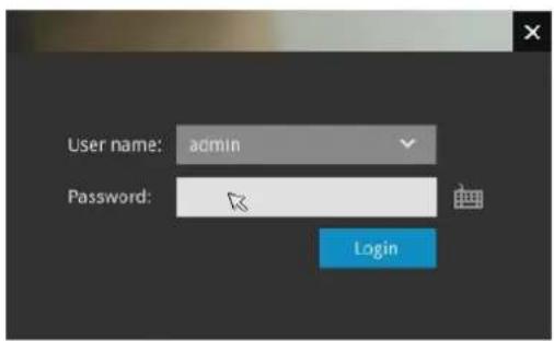 User name: admin Password: Login