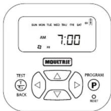 SUN MON TUE WED THU FIN SAT AM 7:00 MOUETRIE TEST BACK PROGRAM P RESET