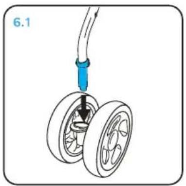 Caretero Alfa - FRONT WHEEL INSTALLATION AND SWIVEL - 1
